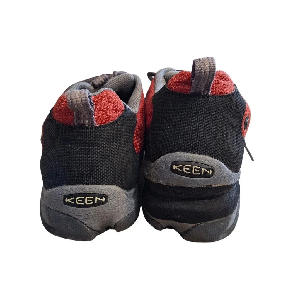 KEEN Womens Red Black Mesh Low Top Hiking Shoes Trail Walking Sneakers Size 7.5